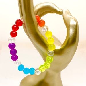 [Rainbow] Stretchy Glass Beaded Bracelet
